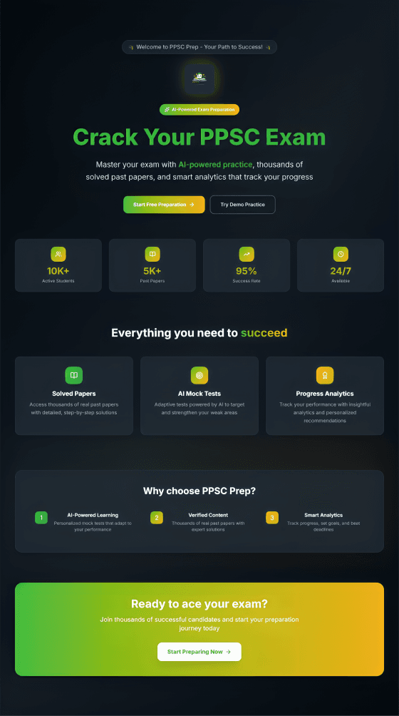 PPSC Exam Prep AI — AI & Web Platform screenshot