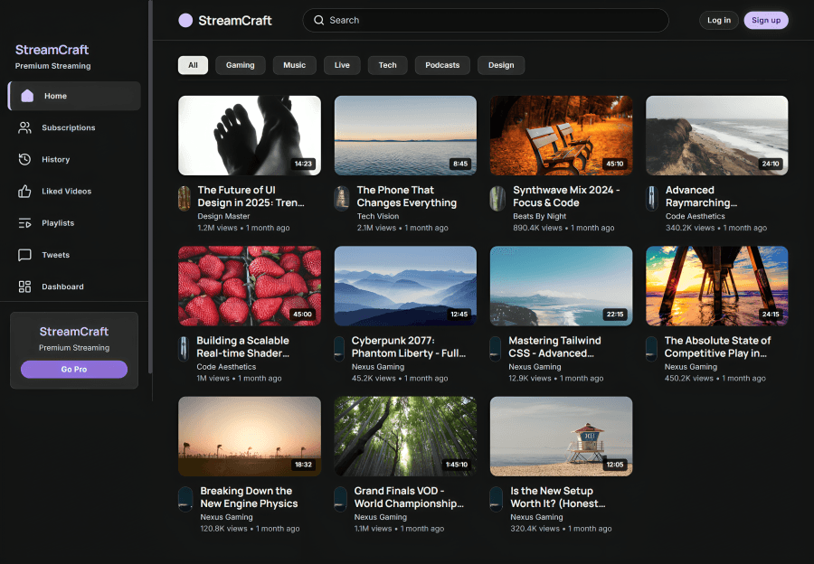 StreamCraft — Web App screenshot