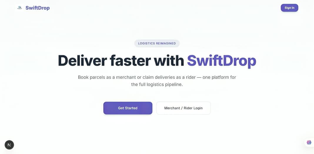 SwiftDrop — Web App screenshot
